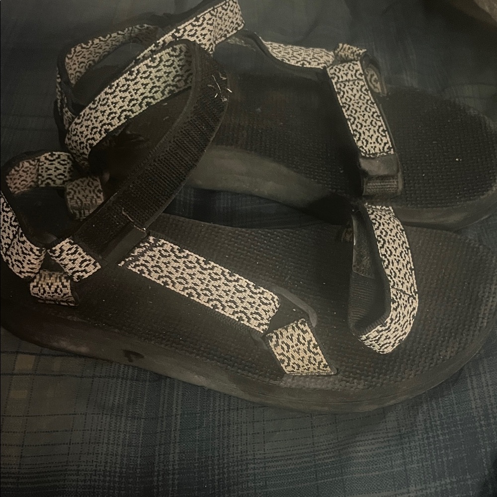 Teva Black and White Patterned Sandals